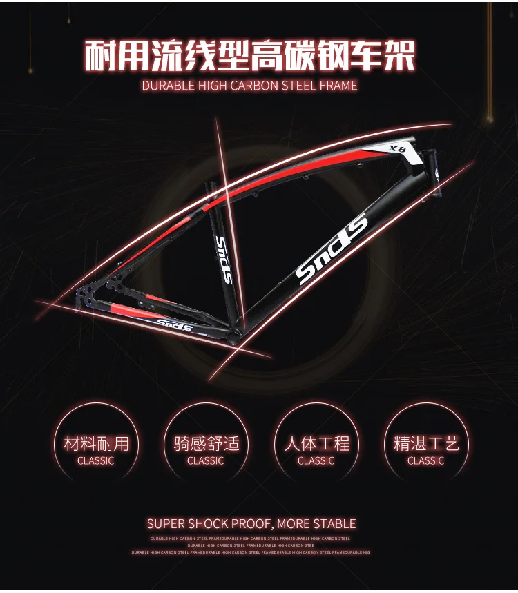 Discount New Brand Carbon Steel Frame Mountain Bike 26 Inch Wheel 21/24/27 Speed Disc Brake Outdoor Downhill Mtb Bicicleta Bicycle 2