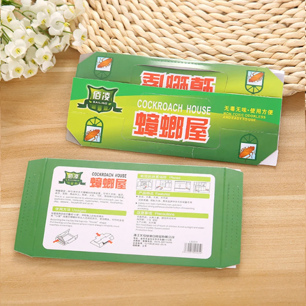 SOLEDI Paperboard Economic Blackbeetle Trap Bait Cabinet Kitchen Environmental COCKROACH HOUSE Room Roach Glue 10PCS Clean