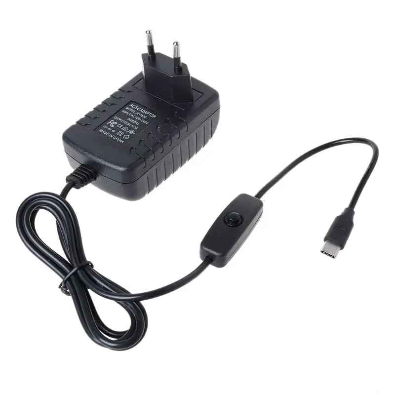 Тип C адаптер питания USB C зарядное устройство вкл/выкл переключатель для Raspberry Pi 4 Модель B PXPE