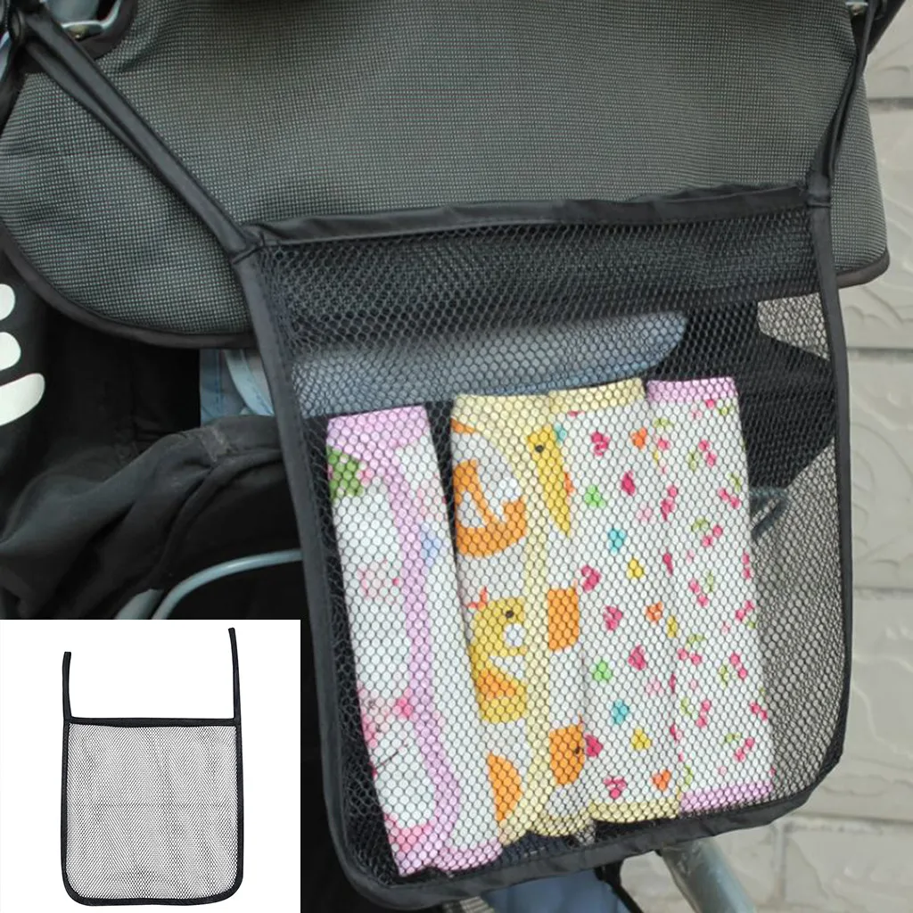 

Portable Travel Pouch Storage Organizer Shopping Bag For Baby Carriage Mesh Bag Simple household light storage Organizer Bag