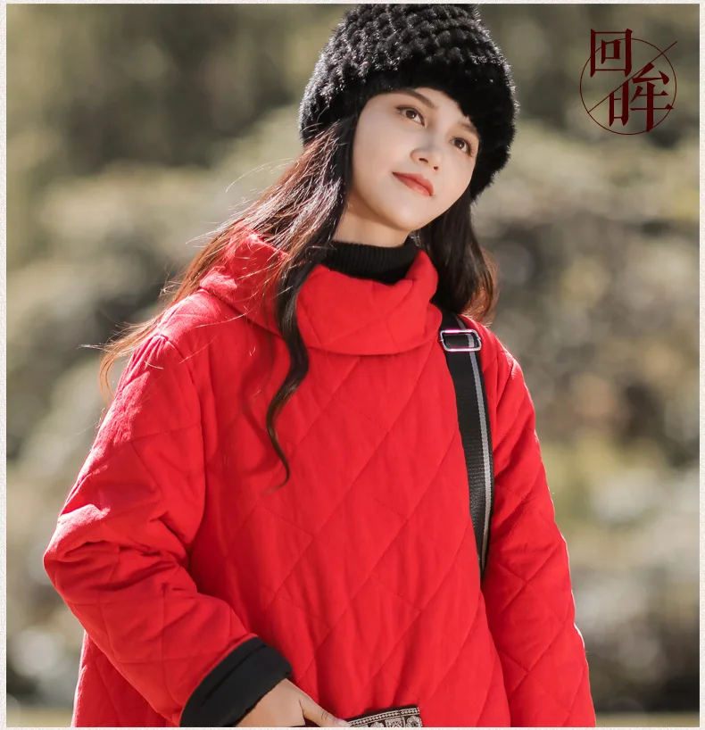 LZJN Winter Coat Warm Women's Jacket Cotton-padded Clothes Heap Collar Fashion Outerwear Embroidery Long Jacket Parka Plus Size  (7)