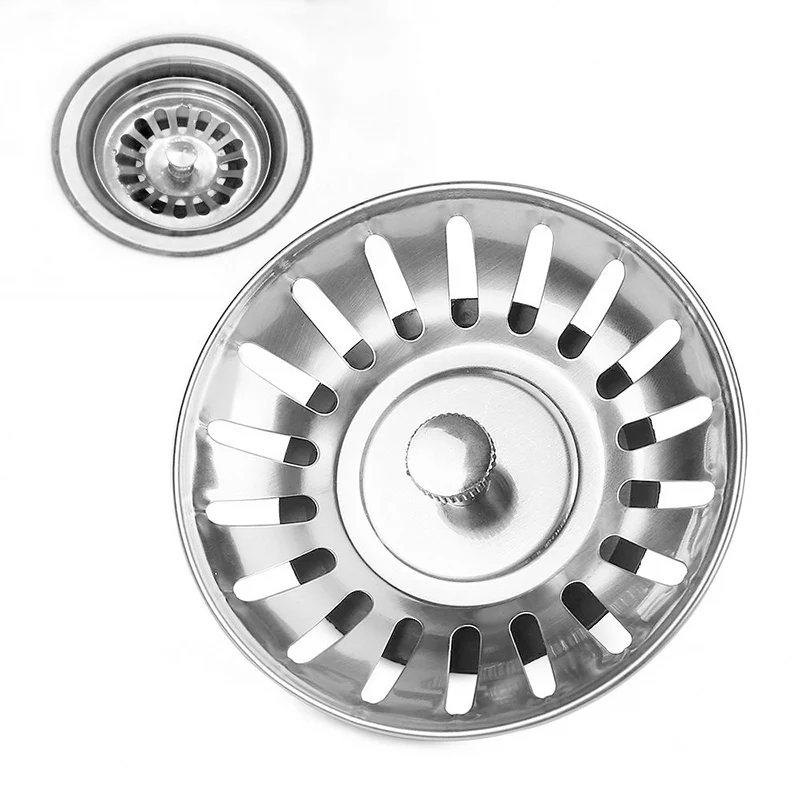 Kitchen Stainless Steel Sink Waste Strainer Plug Drain Stopper Basket Filter Tools LB88