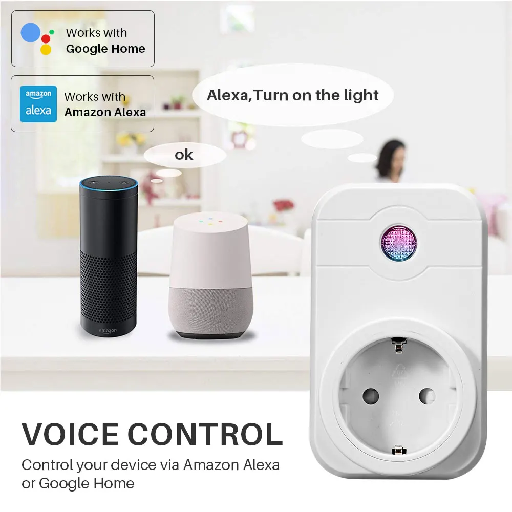 WiFi Smart Plug EU US AU UK 10A синхронизация интеллектуальная Розетка без концентратора требуется управление приложением работает с Alexa Google Home Mini