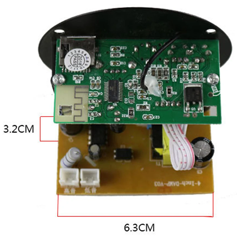 20 Вт Bluetooth Мощность Плата усилителя 12V 220V подойдет как для повседневной носки, так сабвуфер усилитель Поддержка Tf Usb Fm 4 дюймов НЧ-динамик Высокочастотный динамик Diy штепсельная вилка стандарта США