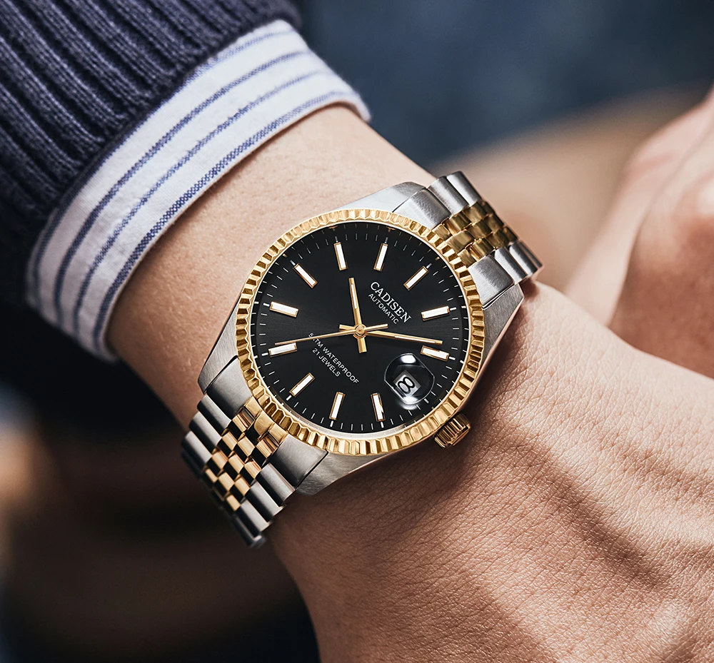 CADISEN Men Mechanical Wristwatches Top Brand Luxury Automatic Watch Business Stainless Steel Waterproof Lumious Watch for Men
