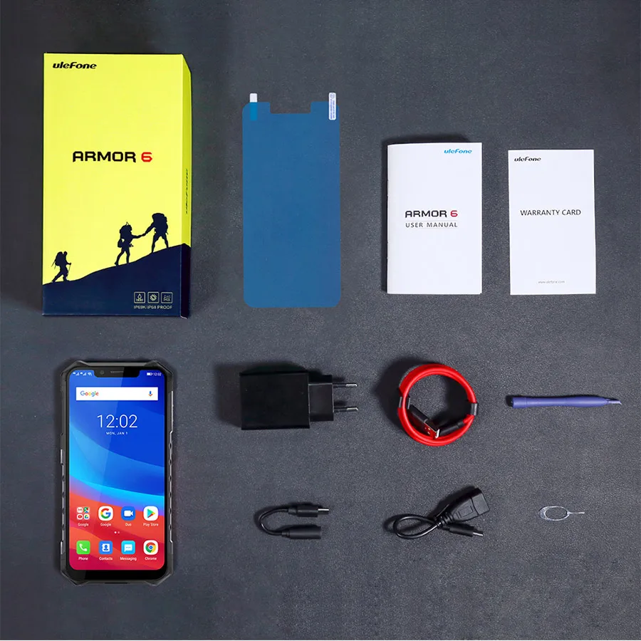 Ulefone Armor 6 6," Android 8,1 Водонепроницаемый 6 ГБ 128 ГБ Otca-core Helio P60 распознавание лица Беспроводная зарядка две камеры NFC мобильный телефон