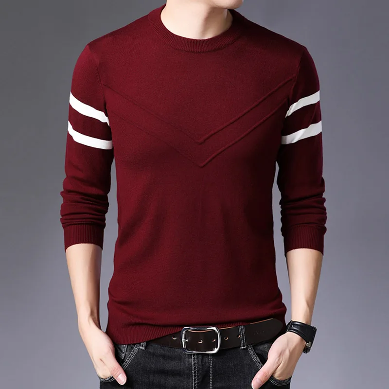 AIRGRACIAS 2019 Autumn Casual Sweater Men O-Neck Striped Slim Fit Knittwear Men Sweaters Pullovers Men Pull Homme M-4XL AIRGRACIAS 2019 Autumn Casual Sweater Men O-Neck Striped Slim Fit Knittwear Men Sweaters Pullovers Men Pull Homme M-4XL