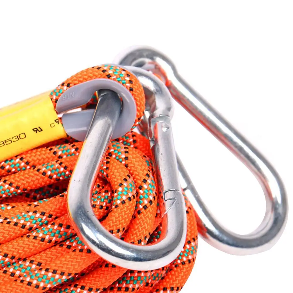 10M/20M 8MM Thickness Outdoor Climbing Rope Climbing Rope Safety Lifeline Escape Insurance Rope Lifeline With Carabiner Wild