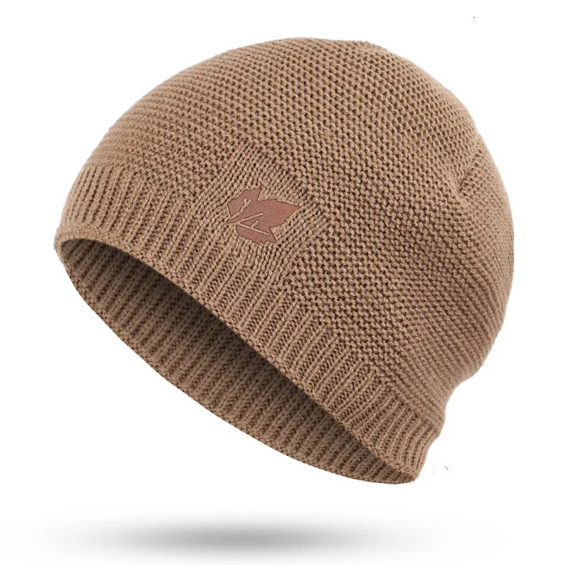 Khaki hat Комплект из 2 предметов, зимняя шапочка-шарф, теплая вязаная шапка, толстая вязаная шапка с черепом для мужчин и женщин, зимняя шапка унисекс, вязаная шапка s, 12 цветов - Цвет: Khaki hat