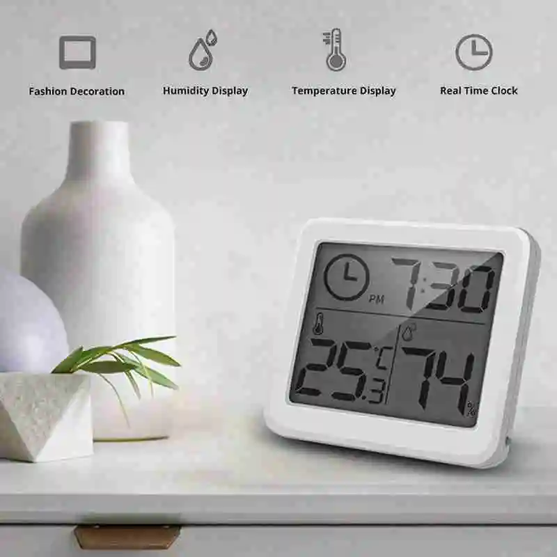 Digital Wall Clock Indoor Smart Electronic Digital Humidity Thermometer LCD Hygrometer wall clock smart wall clock