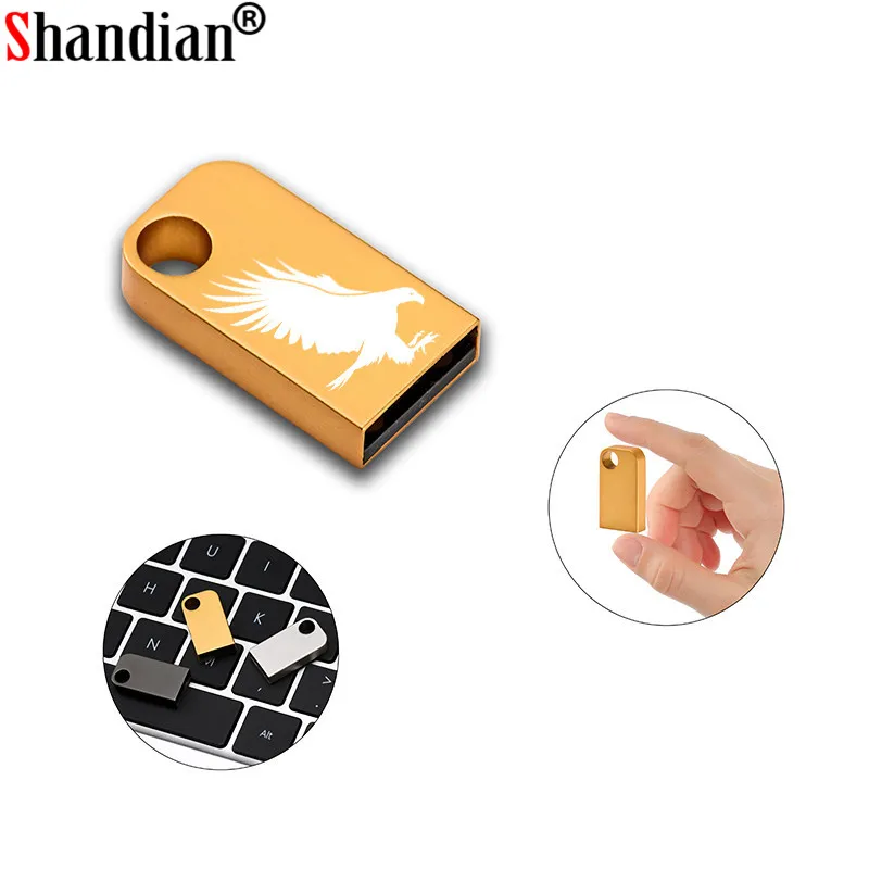 SHANDIAN, супер мини usb флеш-накопитель, 8 ГБ, металлический флеш-накопитель, 64 ГБ, карта памяти, 16 ГБ, usb 2,0, флеш-накопитель, 32 ГБ, флеш-диск, 128 ГБ