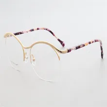 Женская Ретро мода сплав половина обод линза для рецептов оптические очки оправа антибликовые очки Пресбиопия очки для чтения