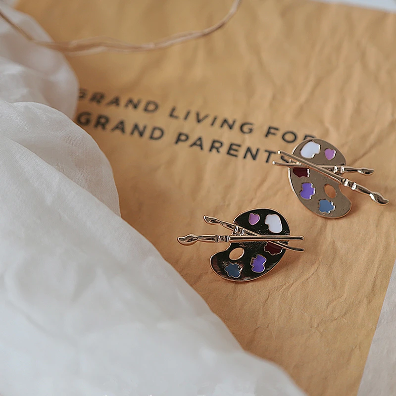 Женские Геометрические серьги гвоздики HZ золотистые металлические с