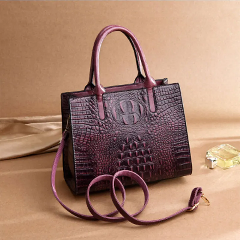 

Vintage Crocodile Pattern Crossbody Bags for Women Large Capacity Pu Leather Women Handbags Pu Solid Purses Ladies Shoulder Bag