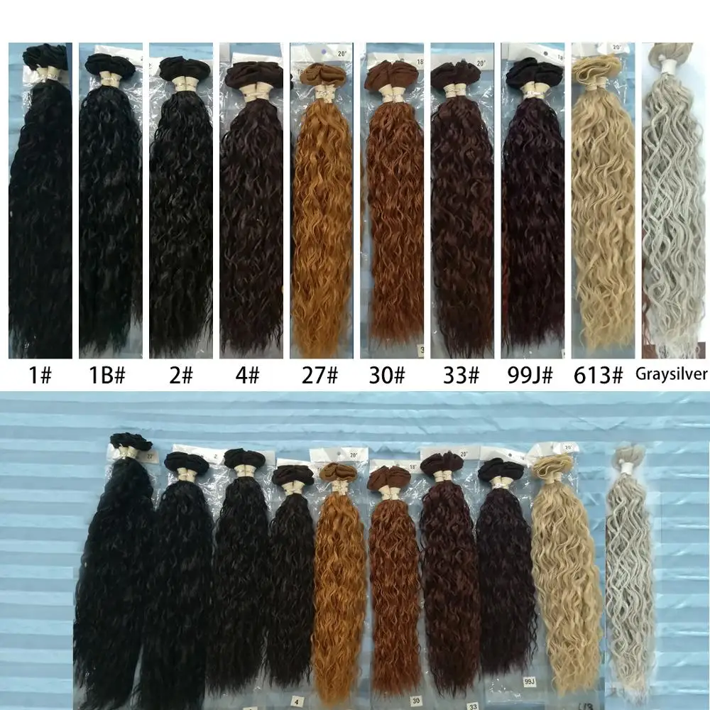 Lydia For Women Synthetic Curly Weaving 3Packs/Lot 18"-22" Graysilver Wavy Bundles Jerry Curl Hair Extensions Bohemain