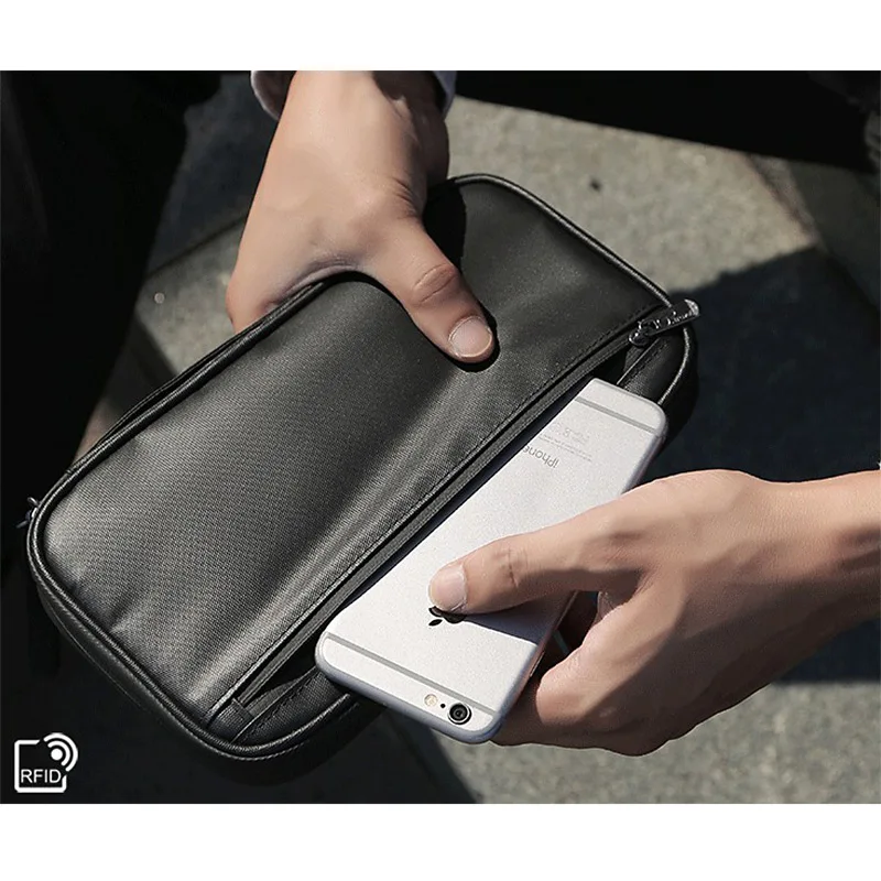 RFID женский дорожный кошелек, Женская Обложка для паспорта, Минималистичная сумка для хранения ключей, органайзер, водонепроницаемый, ключница, повседневный держатель для карт