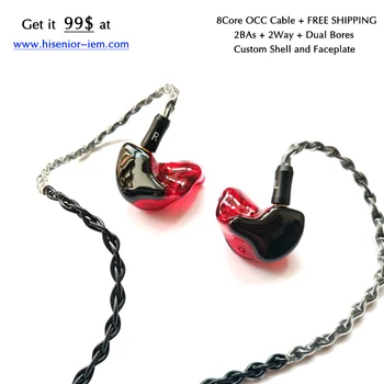 

Hisenior T2 Dual Balanced Armature Drivers In-Ear Monitors Custom Fit Noise Cancelling Earphone