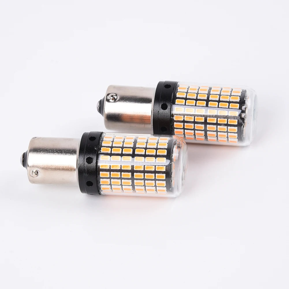 2 шт 12V 1156 144SMD BAU15S PY21W Canbus Янтарный автомобилей светодиодный поворотник светильник лампа Uk