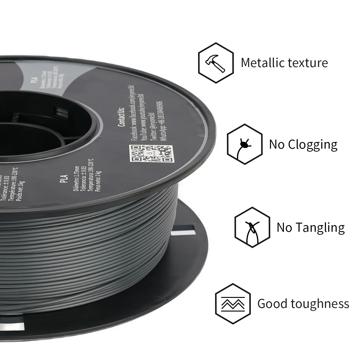 3d printer pla Eryone Metallic PLA 3D Printer Filament 1.75mm Dimensional Accuracy±0.03 mm 1kg Spool For 3d printer Fast Free Shipping petg plastic 3d printing