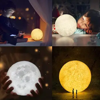 

3D Print LED Moon Light Moon Light Moon Lamp Earth Perfect Gift Home Decor Brightness Personality