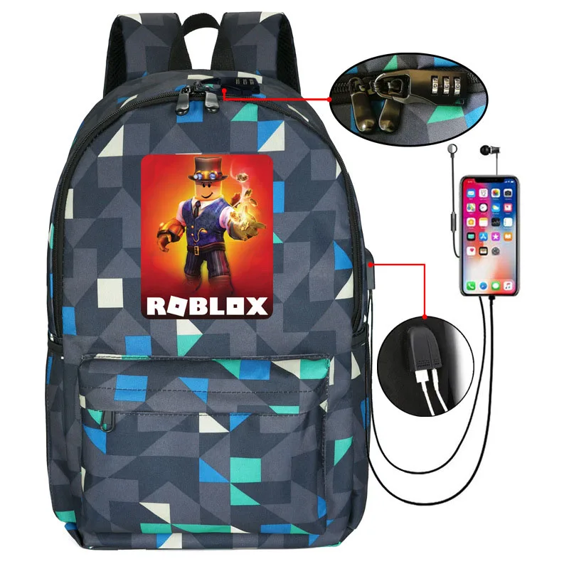 D2 Thunder USB Anti-theft Backpack Women Bagpack Canvas Student Backpack For Boy Girl Children bag Teenagers Schoolbags - Цвет: D2