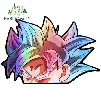 

EARLFAMILY for Dragonball Goku Peeker Funny Car Stickers Waterproof Vinyl Material Window JDM Assessoires Scratch-proof Decals
