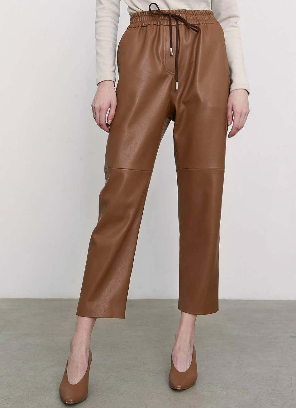 Autumn Winter Women's Leather Trousers 