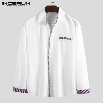 

Fashion Men Dress Shirts Long Sleeve Lapel Fitness Casual 2020 British Style Tops Cotton Streetwear Bussiness Shirts Men Cehmise