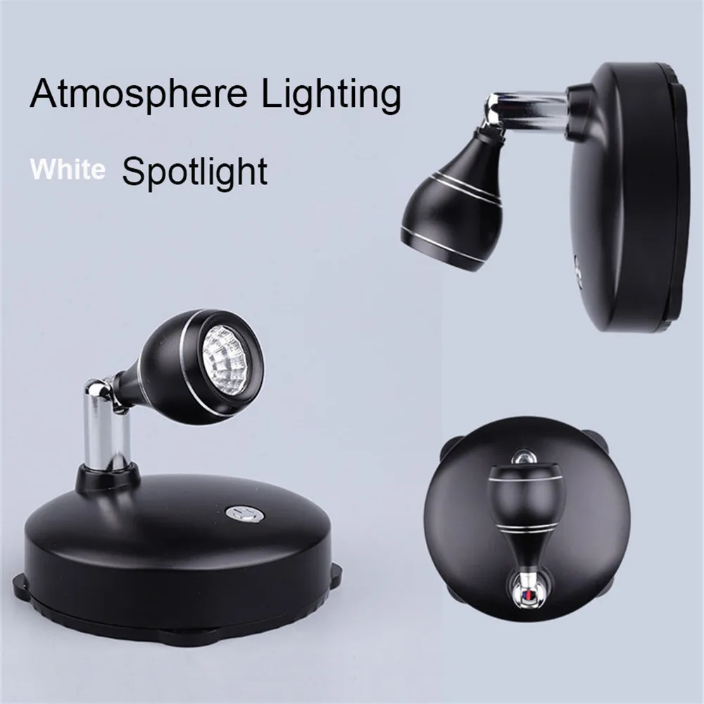 Battery Powered LED Spotlight Portable Indoor Lighting & Remote Controller & Timer White 4000K for Study,Foyer wall lamps for living room