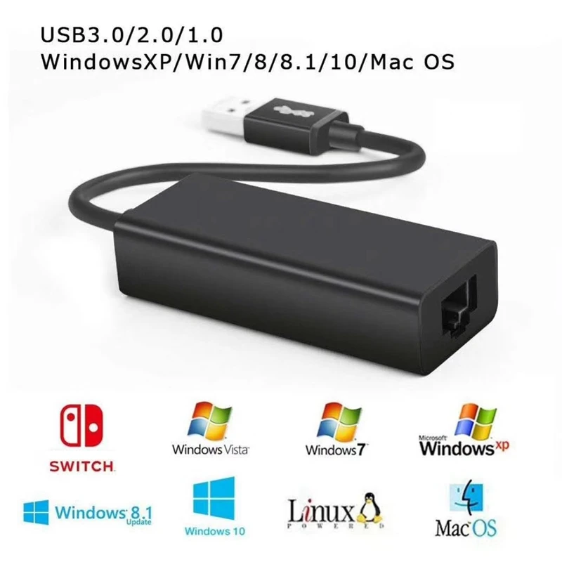 Сетевой адаптер Ethernet с USB 3 0 на RJ45 Lan 10/100 Мбит/с для Nintendo Switch Ma Cbook|Запасные части| |