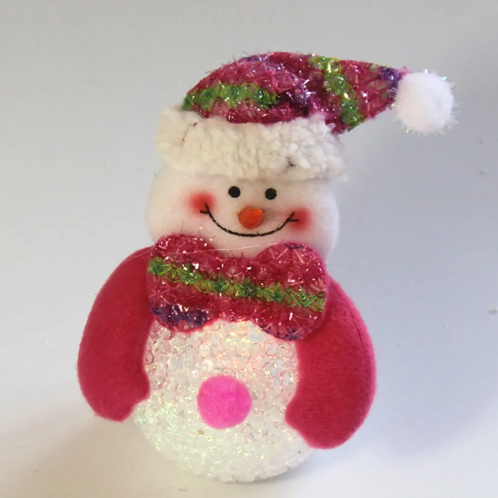 Snowman Рождественская светящаяся кукла светящаяся цветная вспышка снеговик медведь Хрустальный Снеговик EVA огни Рождественские украшения - Цвет: Snowman