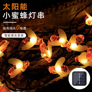 

LED Solar Small Bee Lamp String 30L Outdoor Waterproof Christmas Courtyard Holiday Decorative Lights Colorful Lights