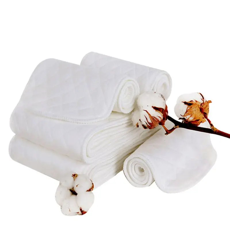 Детская одежда для новорожденных белый пеленки вставки 3 Слои стираемые тканевые подгузники для новорожденных Детские многоразовые подгузники-подкладки