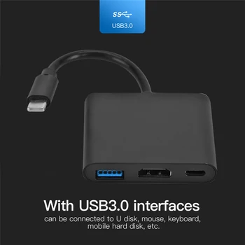 

Portable 3.1 Type-C HUB USB 3.0 HDMI USB-C 3 in 1 USB Female Converter Set Adapter Office Caring Computer Supplies