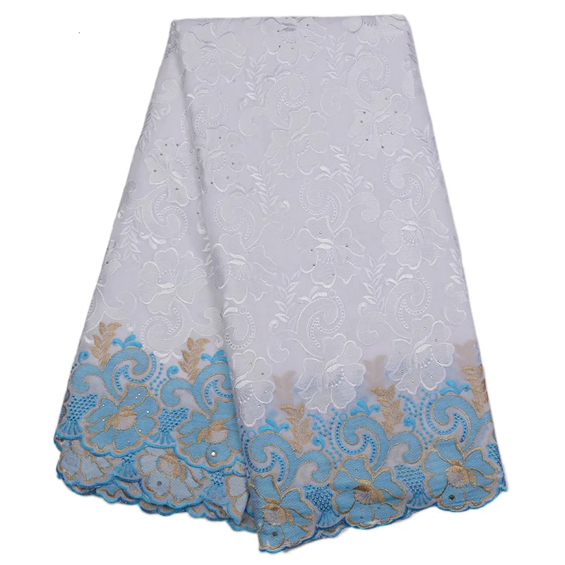 2019 New Bridal White African Swiss Voile Lace Fabric Austria Swiss Voile Lace In Switzerland QF1716B-3