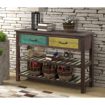 

Console Table Sofa Table Console Tables for Entryway Hallway Bathroom Living Room with Drawers and 2 Tiers Shelves console table