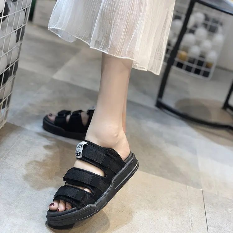 

Sandals Women's 2019 Summer New Style Viet Nam Sandals Couples Sandals Flat Harajuku STUDENT'S Shoes