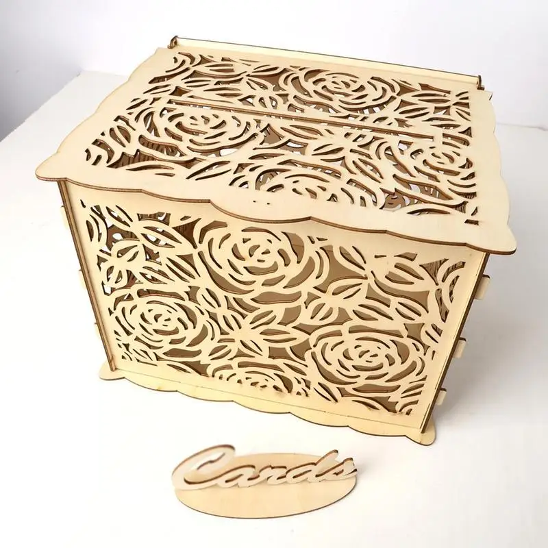 DIY коробка для свадебных подарочных карт деревянная коробка для денег красивые украшения принадлежности для дня рождения вечерние украшения L4S5