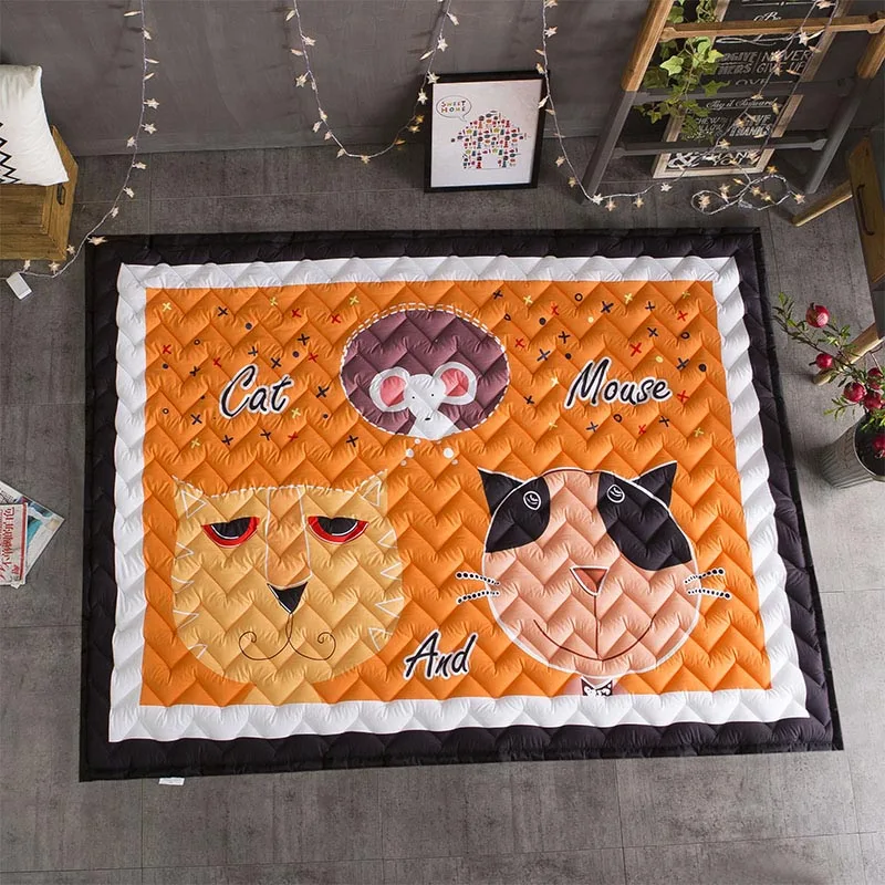 145X195 см детские игровые коврики 2,5 см утолщение теплый мультфильм одеяло детская игра ковер машинная стирка ковры игровой коврик