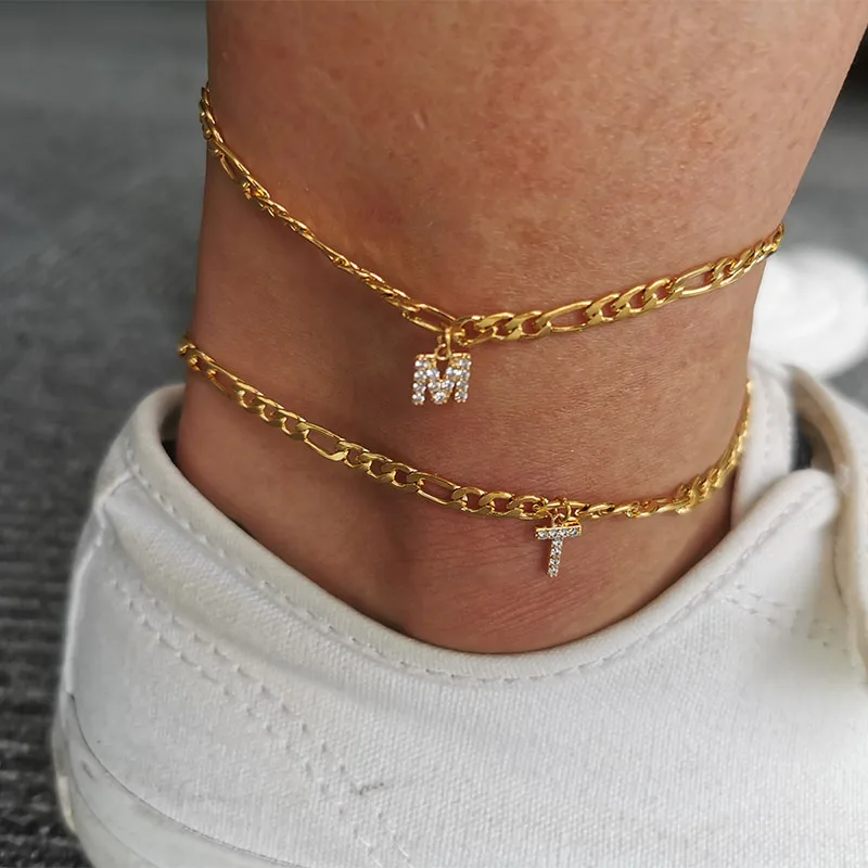 Letter ankle bracelet stainless steel anklet Fashion anklets for women Zircon initial anklet women Birthday Gifts jewelry Letter ankle bracelet stainless steel anklet Fashion anklets for women Zircon initial anklet women Birthday Gifts jewelry