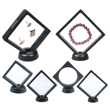 

3D Floating Jewelry Display Frame Case Box Coin Display Stand Rack Holder, 4 Sizes