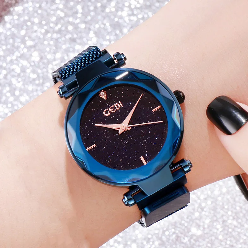 

Goldie Gedi Online Celebrity Hot Selling Lazy Table-Style Simple Star Table Students Mesh Belt Watch