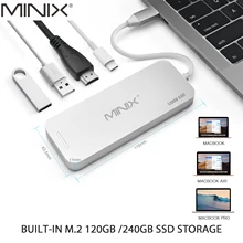 MINIX NEO C-S2 USB концентратор 3,0 USB-C многопортовый Тип C концентратор адаптер SSD хранения HDMI USB 3,0 120G/240G все в одном для MacBook Pro