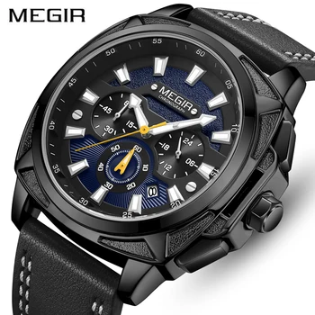

Top Brand MEGIR Men Fashion Analog Quartz Watches Chronograph Sport Watch for Mens Waterproof Date Wristwatch Relogio Masculino