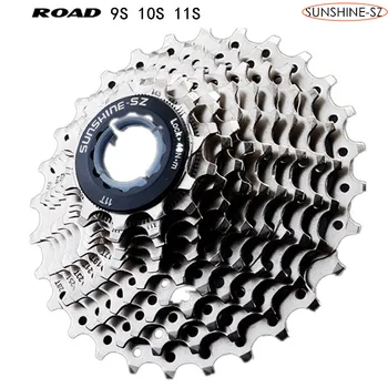 

Sunshine-sz road bike cassette steel 9 10 11 S 28 T speed chuck mountain bicycle freewheel parts compatible with Sunrace