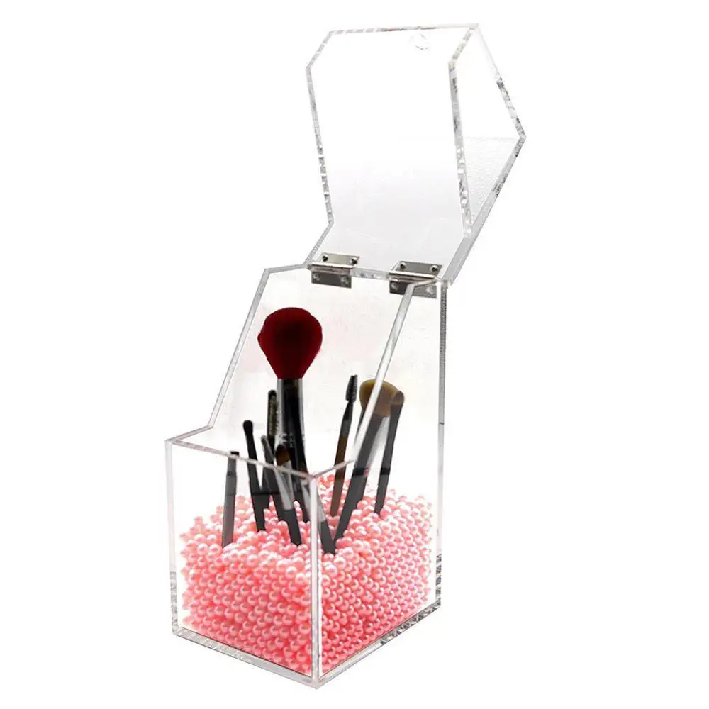 Clear Acrylic Pencil tube Home Office Supplies Desk Accessories Pencil cosmetic Pot Pen Holder Desk Organizer School Stationery