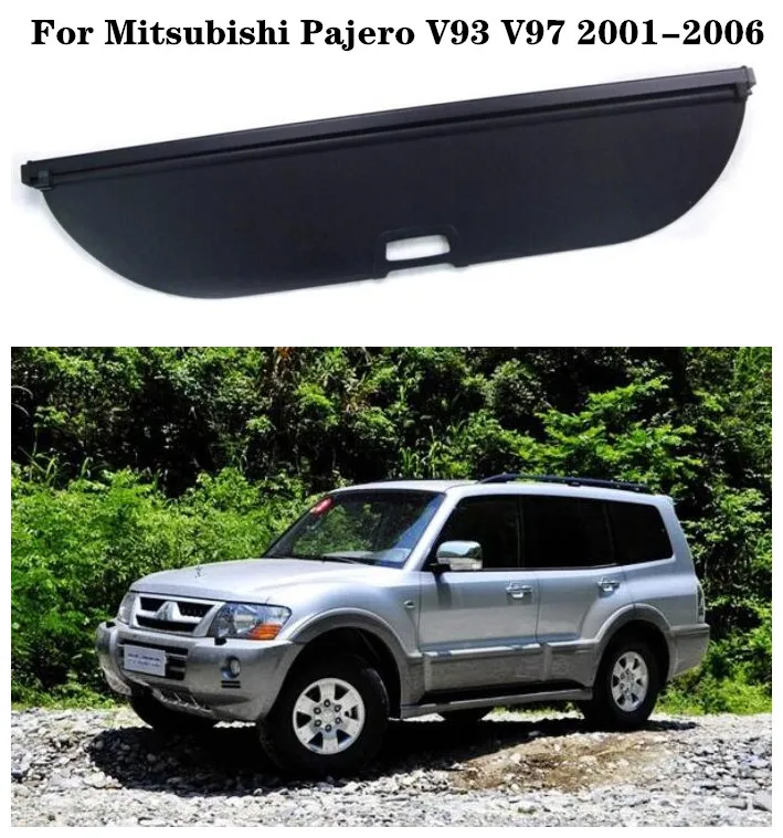 

High Qualit Car Rear Trunk Cargo Cover Security Shield Screen shade Fits For Mitsubishi Pajero V93 V97 2001-2006 (black, beige)