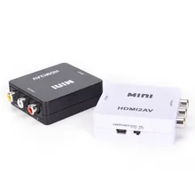 HDMI-Kompatibel ZU AV Scaler Adapter HD Video Composite Konverter Box RCA AV/CVSB L/R Video 1080P Mini HDMI2AV Unterstützung NTSC PAL