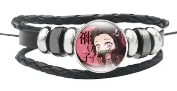 Аниме Demon Slayer: Kimetsu no Yaiba Kamado Tanjirou Nezuko Agatsuma Zenitsu Многослойный кожаный браслет для женщин, мужчин, девочек - Окраска металла: Имитация родиевого покрытия