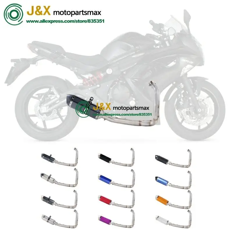 Полная система скольжения на для kawasaki ER6N ER6F NINJA650R 2012- Ninja650 Z650 полный глушитель выхлопной трубы мотоцикла среднего звенья трубы